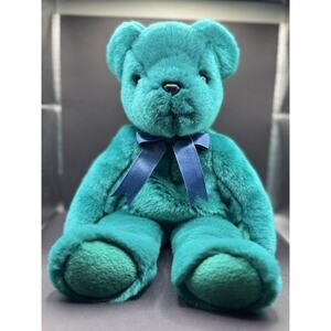 Ty 12'' Beanie Buddies 2000 Plush Teal Teddy Bear`